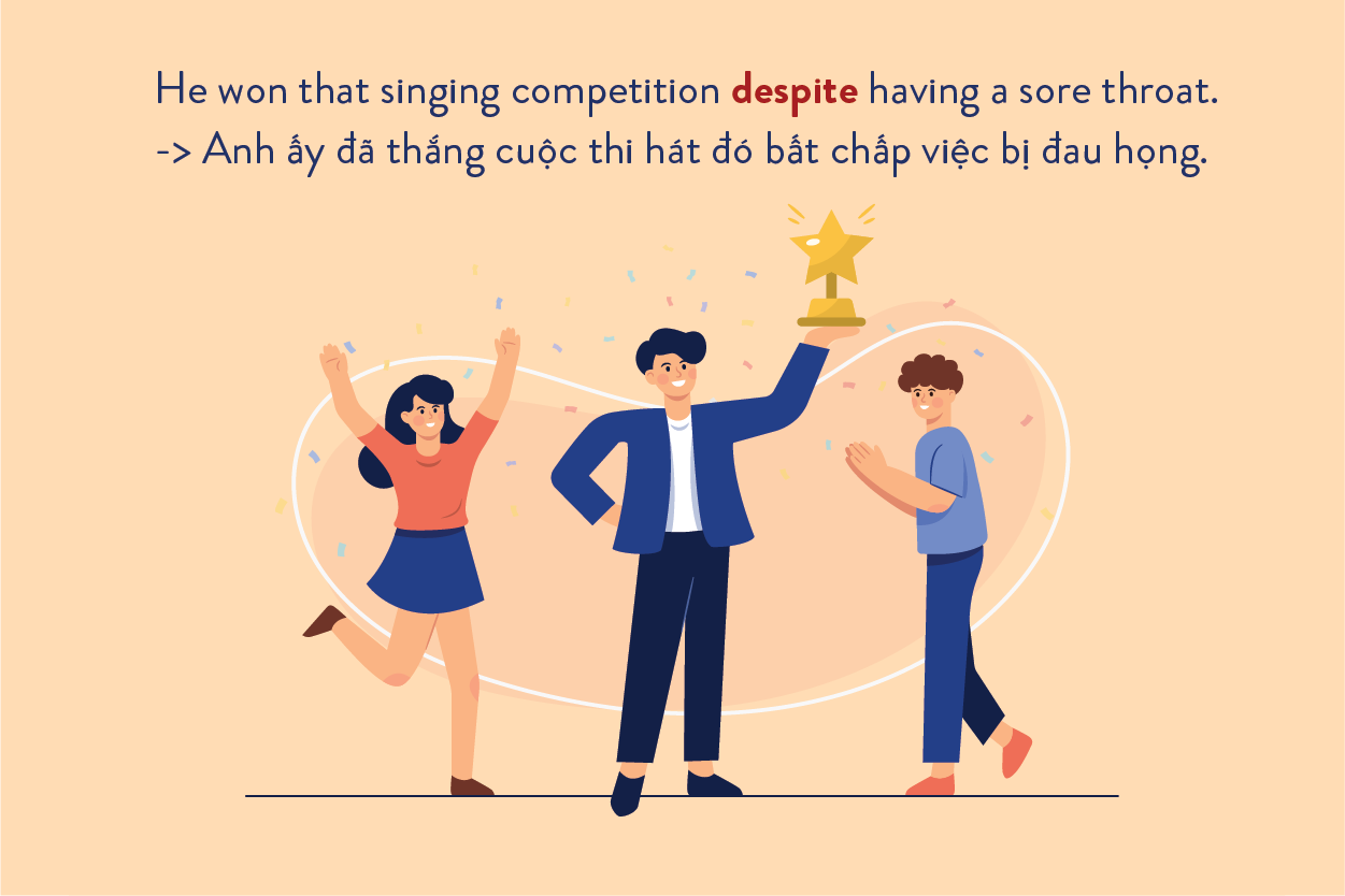 Phân biệt cách dùng Despite, In spite of, Although, Though, Even though