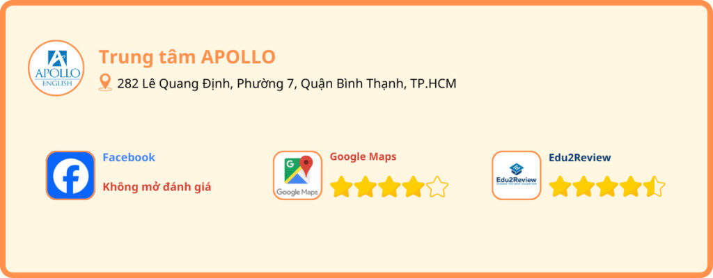 review trung tâm tiếng anh giao tiếp tphcm apollo