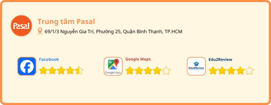 review trung tâm tiếng anh giao tiếp tphcm pasal