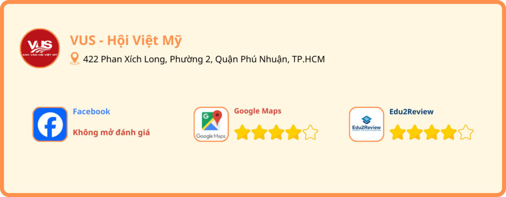 review trung tâm tiếng anh giao tiếp tphcm vus