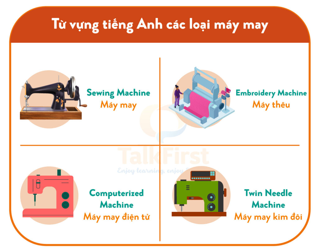 Các loại máy may bằng tiếng Anh