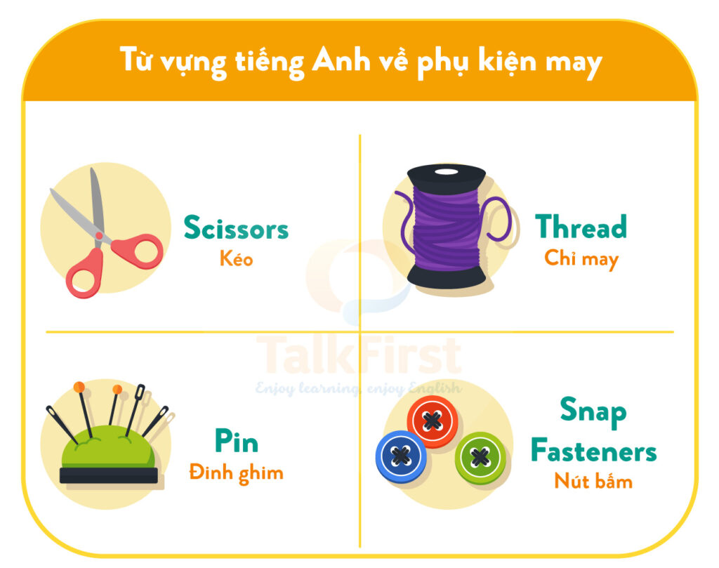 Phụ kiện trong ngành May bằng tiếng Anh