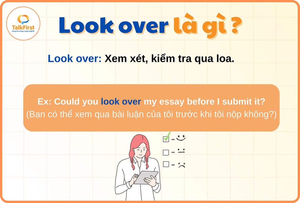 Phrasal verb with look over