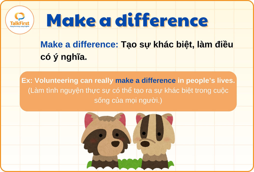 Phrasal verb with Make a difference