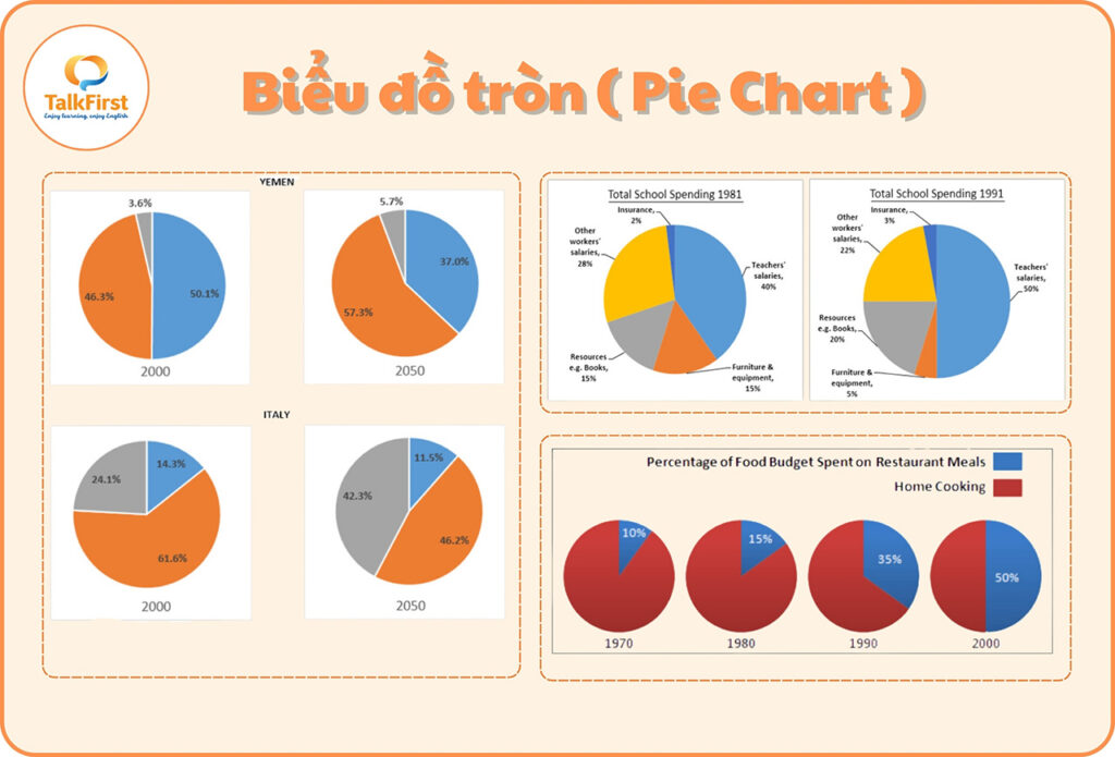 bộ đề dự đoán ielts writing 2025 Dạng Pie Chart