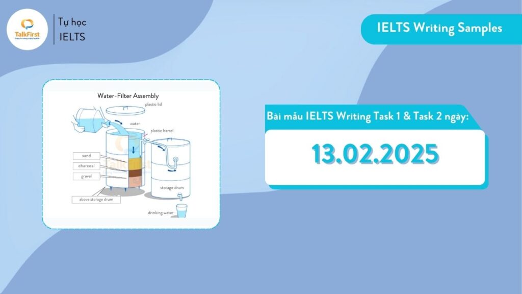 Bài mẫu IELTS Writing Task 1 & Task 2 ngày 13.02.2025